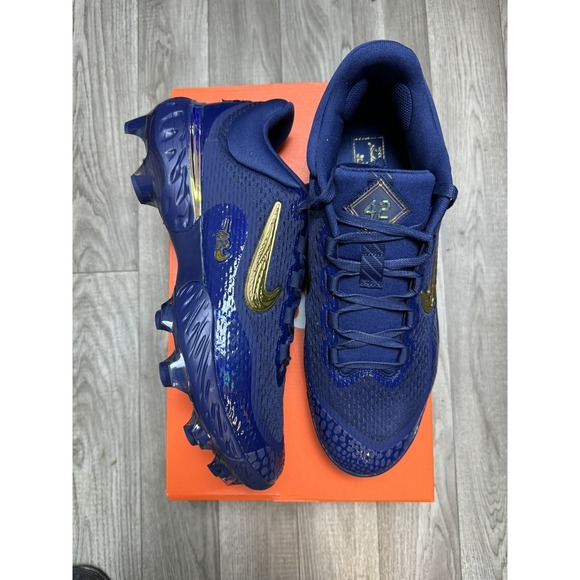 NEW Nike Alpha Huarache Elite 4 Jackie Robinson MCS Cleats FZ1362-400 Sz 13.5